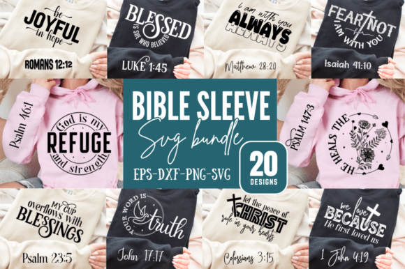 Bible Faith Sleeve SVG Design Bundle for T-Shirt Designs