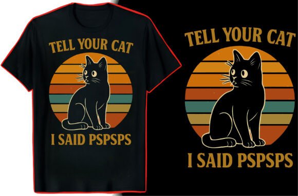 Black Cat Lover T-Shirt Design for Graphics