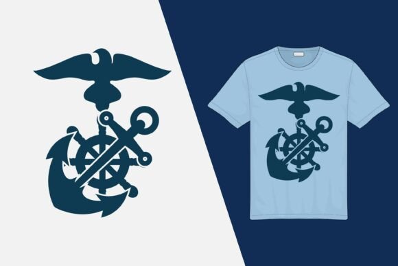 Bold Marine Navy Symbol T-Shirt Design for Local Brands