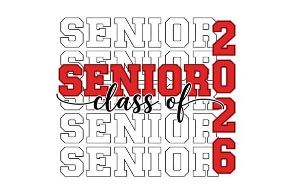 Bold Repeating Senior 2026 Design: Graphics & T-Shirt Designs