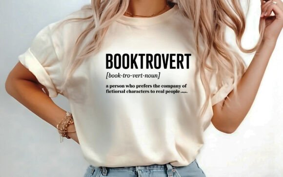 Booktrovert Definition Shirt Design SVG for T-Shirt Designs and Graphics