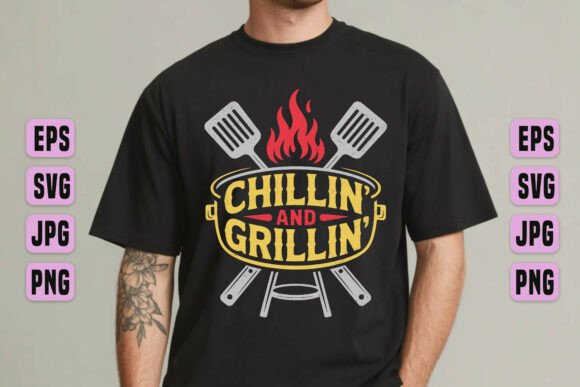Chillin’ Grillin’ BBQ Design: Perfect for T-Shirt Graphics