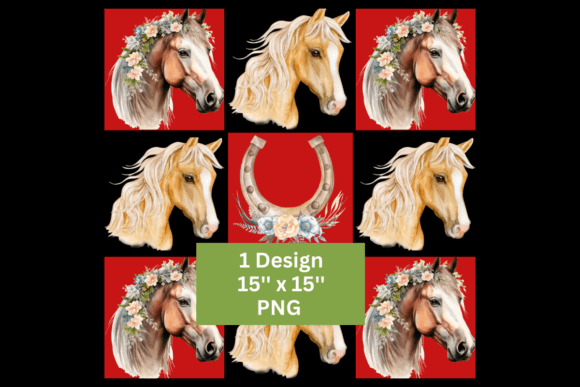 Horses Derby 3 X 3 PNG Grid: A Versatile T-Shirt Design Graphic