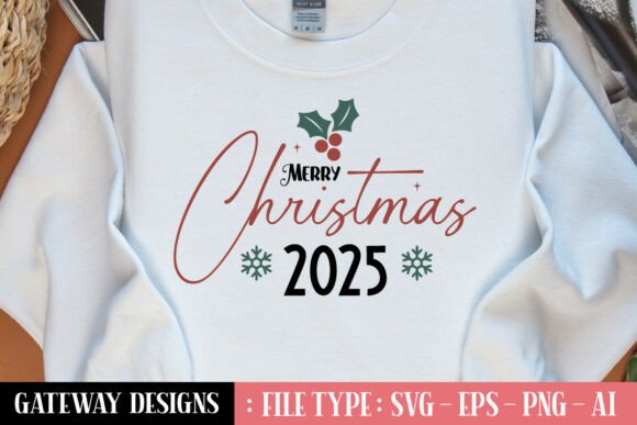 Merry Christmas 2025 Svg Design for T-Shirt Designs and Graphics