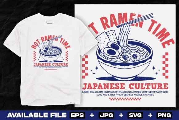 Ramen Bowl Illustration: A Perfect T-Shirt and Graphics Asset