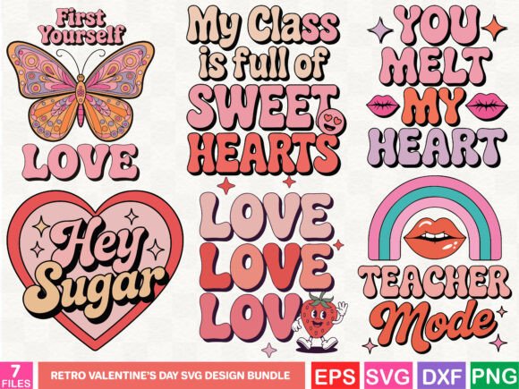 Retro Valentine’s Day SVG Graphics for T-Shirt Designs