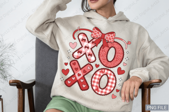 XOXO Valentine Bow PNG: Graphics & T-Shirt Designs